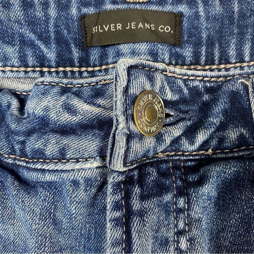Men’s Boyfriend Silver Jeans W29/L29 - Blue Distressed Denim - Picture 4 of 6